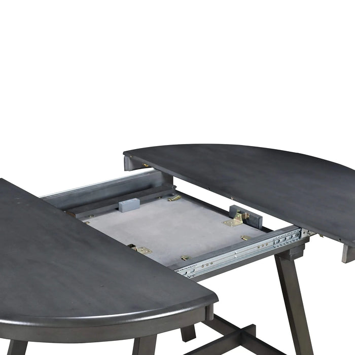 TREXM Wood Dining Table Round Extendable Dining Table for Dining Room (Gray) Default -DTYStore