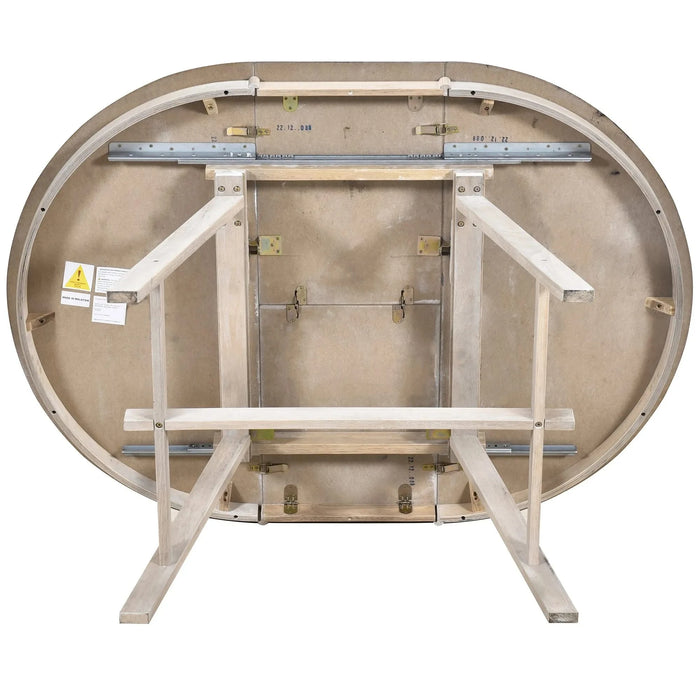 TREXM Wood Dining Table Round Extendable Dining Table for Dining Room (Natural Wood Wash) Default -DTYStore