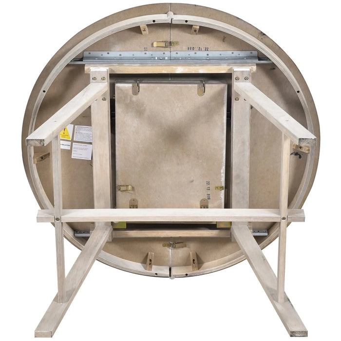 TREXM Wood Dining Table Round Extendable Dining Table for Dining Room (Natural Wood Wash) Default -DTYStore