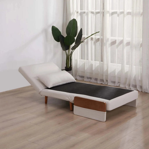TRIO Modern Foldable Sofa Bed - Single-Seater with Breathable Linen Fabric, Converts in 10 Sec, 6-Level Adjustable Backrest, Silent Hinges, Space-Saving Multi-Functional Sleeper Sofa. Default -DTYStore