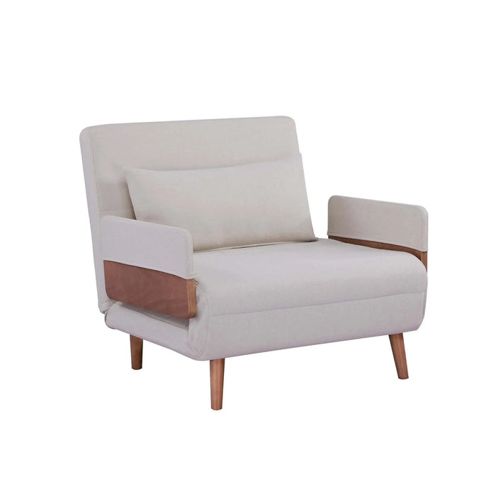 TRIO Modern Foldable Sofa Bed - Single-Seater with Breathable Linen Fabric, Converts in 10 Sec, 6-Level Adjustable Backrest, Silent Hinges, Space-Saving Multi-Functional Sleeper Sofa. Default -DTYStore