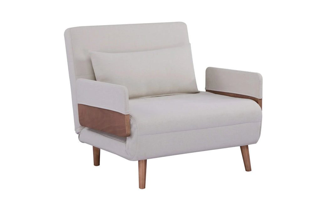 TRIO Modern Foldable Sofa Bed - Single-Seater with Breathable Linen Fabric, Converts in 10 Sec, 6-Level Adjustable Backrest, Silent Hinges, Space-Saving Multi-Functional Sleeper Sofa. Default -DTYStore