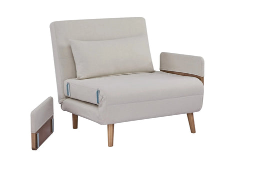 TRIO Modern Foldable Sofa Bed - Single-Seater with Breathable Linen Fabric, Converts in 10 Sec, 6-Level Adjustable Backrest, Silent Hinges, Space-Saving Multi-Functional Sleeper Sofa. Default -DTYStore