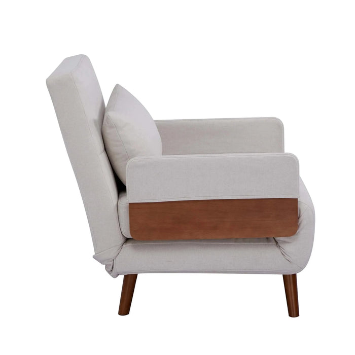 TRIO Modern Foldable Sofa Bed - Single-Seater with Breathable Linen Fabric, Converts in 10 Sec, 6-Level Adjustable Backrest, Silent Hinges, Space-Saving Multi-Functional Sleeper Sofa. Default -DTYStore