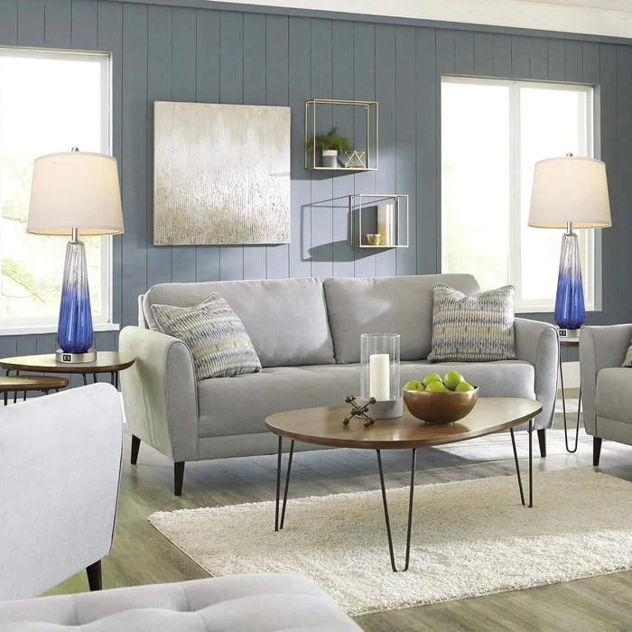 Table Lamps Set of 2 with Touch Control, 3-Way Dimmable Modern Glass Bedside Lamps with USB A+C Ports, Nightstand Lamp with White Fabric Shade, 27.5' Large Lamps for Living Room Bedrooms Decorations Default -DTYStore