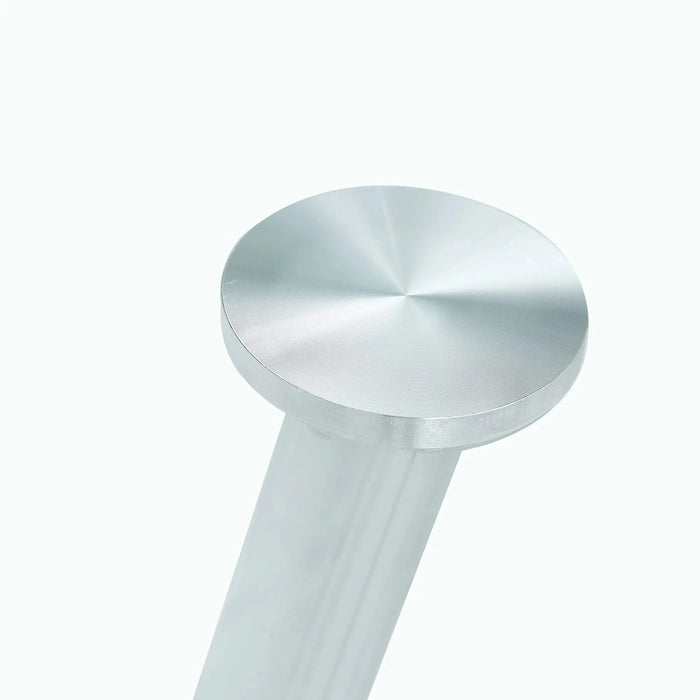 Table and chair set.A 38.6' Diameter Transparent Tempered Glass Round Dining Table-Silver Metal Legs.Paried With 4 Dark Gray High-quality PU Chairs With Silver Arched Metal Legs. Default -DTYStore