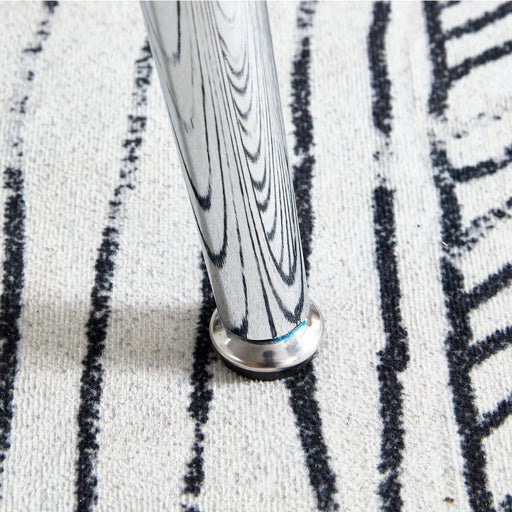 Table and chair set.A 38.6' Diameter Transparent Tempered Glass Round Dining Table-Silver Metal Legs.Paried With 4 Dark Gray High-quality PU Chairs With Silver Arched Metal Legs. Default -DTYStore