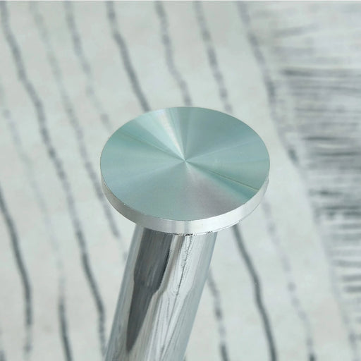 Table and chair set.A 38.6' Diameter Transparent Tempered Glass Round Dining Table-Silver Metal Legs.Paried With 4 Dark Gray High-quality PU Chairs With Silver Arched Metal Legs. Default -DTYStore