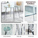 Table and chair set.A 38.6' Diameter Transparent Tempered Glass Round Dining Table-Silver Metal Legs.Paried With 4 Dark Gray High-quality PU Chairs With Silver Arched Metal Legs. Default -DTYStore