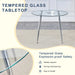 Table and chair set.A 38.6' Transparent Tempered Glass Round Dining Table-Silver Metal Legs.Paired with 6 BLACK PU Material High Resilience Dining Chair with Metal Silver Leg. Default -DTYStore