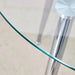 Table and chair set.A 38.6' Transparent Tempered Glass Round Dining Table-Silver Metal Legs.Paired with 6 BLACK PU Material High Resilience Dining Chair with Metal Silver Leg. Default -DTYStore
