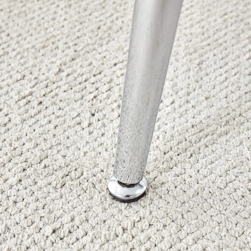 Table and chair set.A 38.6' Transparent Tempered Glass Round Dining Table-Silver Metal Legs.Paired with 6 BLACK PU Material High Resilience Dining Chair with Metal Silver Leg. Default -DTYStore