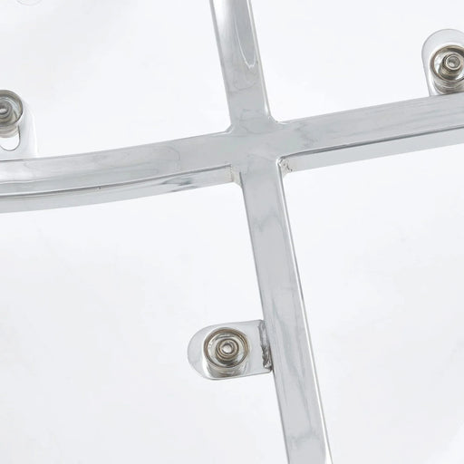 Table and chair set.A 38.6' Transparent Tempered Glass Round Dining Table-Silver Metal Legs.Paired with 6 Transparent Plastic Dining Chair with Silver Metal Legs. Default -DTYStore