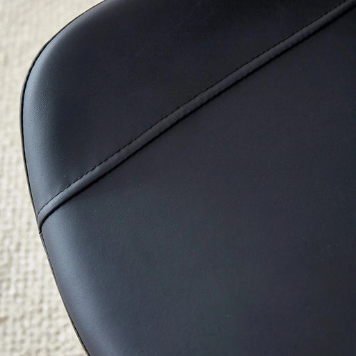 Table and chair set.Modern Multifunctional Lifting Platform,Natural Wood Grain Sticker MDF Desktop, Black Metal Legs.Paired with 4 Black Artificial PU Chairs With Curved Widened Cushion Design. Default -DTYStore