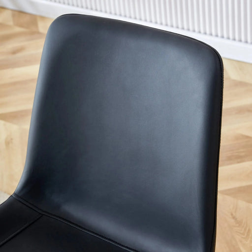 Table and chair set.Modern Multifunctional Lifting Platform,Natural Wood Grain Sticker MDF Desktop, Black Metal Legs.Paired with 4 Black Artificial PU Chairs With Curved Widened Cushion Design. Default -DTYStore