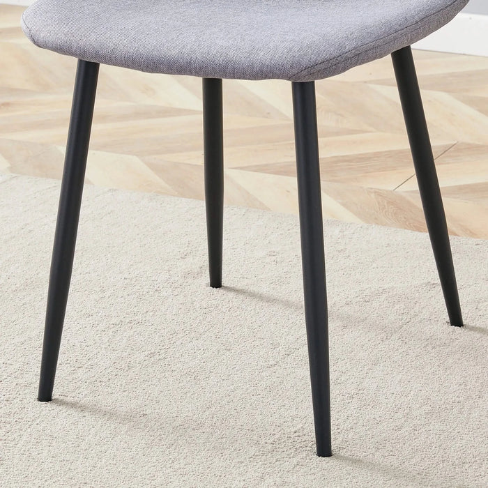 Table and chair set.Modern Multifunctional Lifting Platform,Natural Wood Grain Sticker MDF Desktop, Black Metal Legs.Paired with 4 Light Gray Linen-Cotton Material High Resilience Dining Chairs. Default -DTYStore