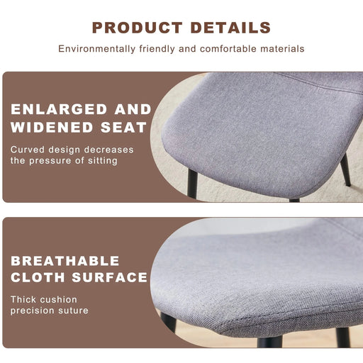 Table and chair set.Modern Multifunctional Lifting Platform,Natural Wood Grain Sticker MDF Desktop, Black Metal Legs.Paired with 4 Light Gray Linen-Cotton Material High Resilience Dining Chairs. Default -DTYStore