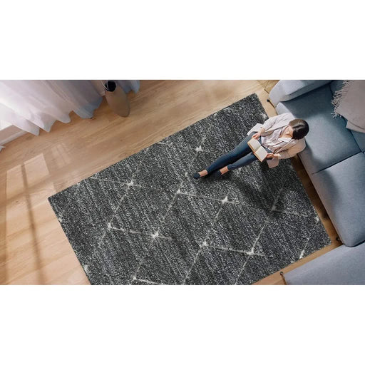 Talas Trellis Area Rug in Grey and Cream Default -DTYStore