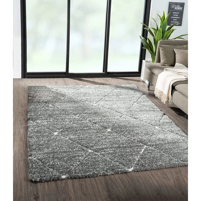 Talas Trellis Area Rug in Grey and Cream Default -DTYStore