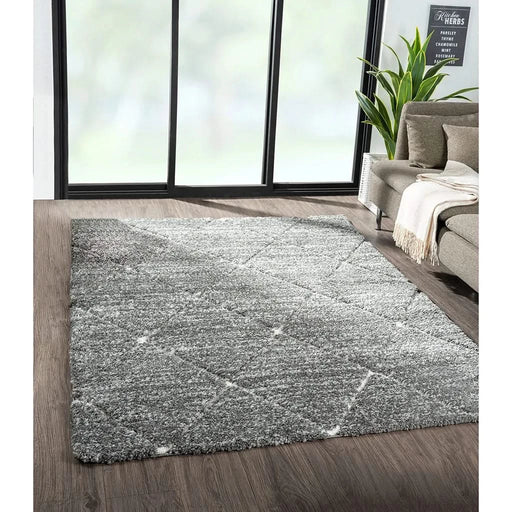 Talas Trellis Area Rug in Grey and Cream Default -DTYStore