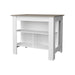 Taupe and White Kitchen Island with Open Storage Default -DTYStore