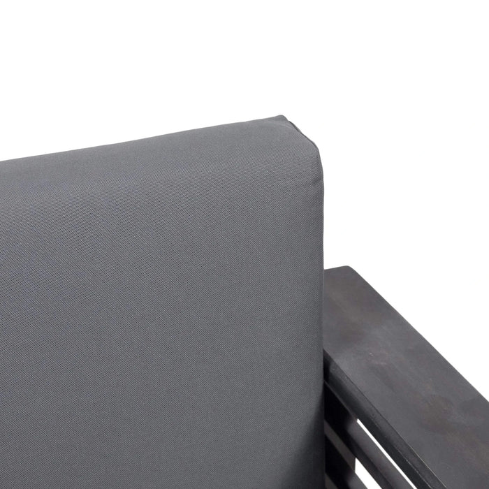 Teak Acacia Wood Loveseat and Coffee Table Set with Cream Cushions Default -DTYStore