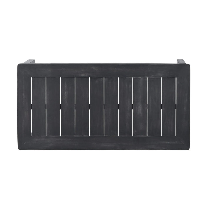 Teak Acacia Wood Loveseat and Coffee Table Set with Cream Cushions Default -DTYStore