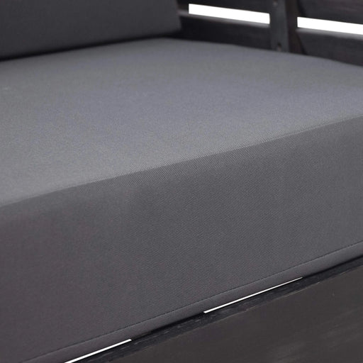 Teak Acacia Wood Loveseat and Coffee Table Set with Cream Cushions Default -DTYStore