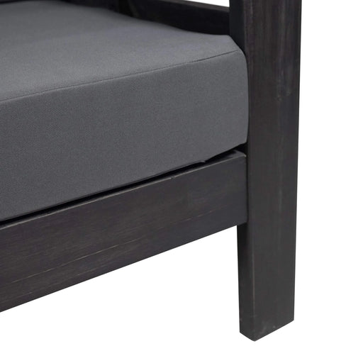 Teak Acacia Wood Loveseat and Coffee Table Set with Cream Cushions Default -DTYStore