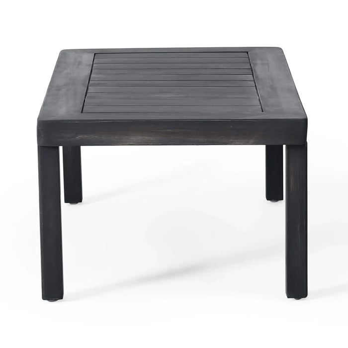 Teak Acacia Wood Loveseat and Coffee Table Set with Cream Cushions Default -DTYStore