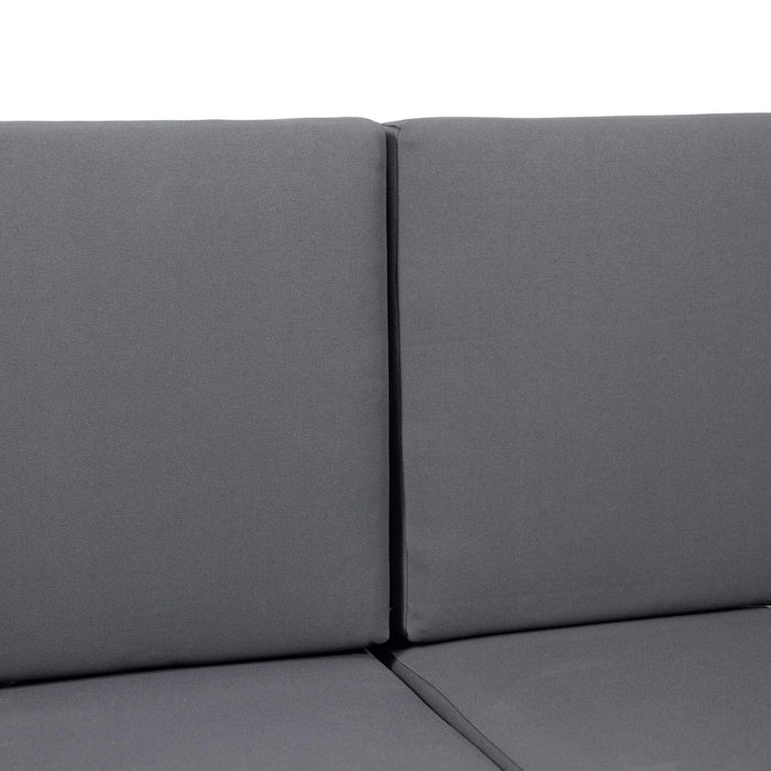 Teak Acacia Wood Loveseat and Coffee Table Set with Cream Cushions Default -DTYStore