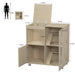 Teak Wood 4-Tier Hamster Cage with Acrylic Windows and Storage Cabinet, 31.50' L x15.75 ' W x 34.65' H - DTY Store