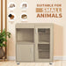 Teak Wood 4-Tier Hamster Cage with Acrylic Windows and Storage Cabinet, 31.50' L x15.75 ' W x 34.65' H - DTY Store