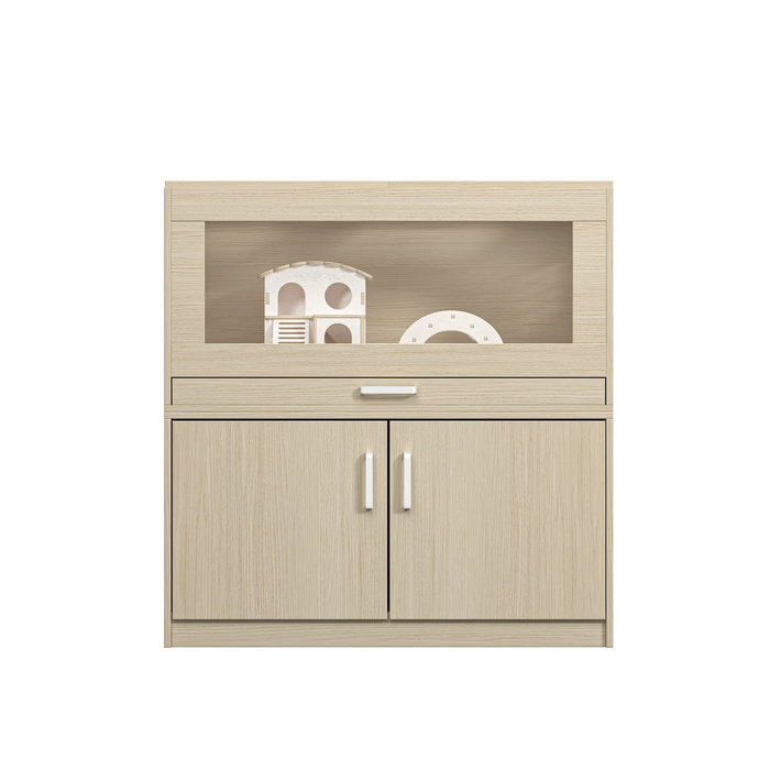 Teak Wooden Hamster Cage with Storage Cabinet, Easy View Acrylic Panels, X-large Size Default -DTYStore