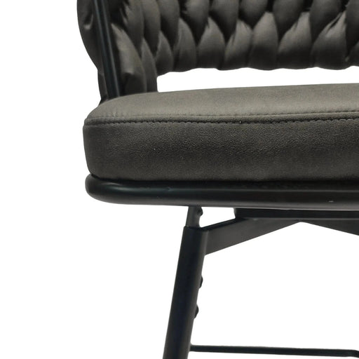 Technical Leather Woven Bar Stool Set of 2, 360 Swivel Upholstered Chairs with Back Footrest, Tan Default -DTYStore