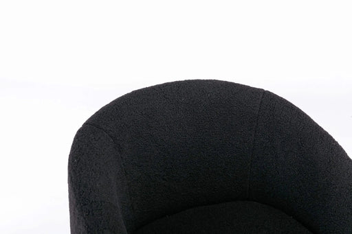 Teddy Fabric Swivel Accent Armchair Barrel Chair With Powder Coating Metal Ring-DTYStore