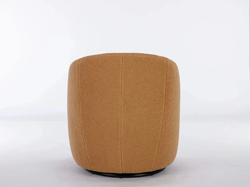Teddy Fabric Swivel Accent Armchair Barrel Chair With Powder Coating Metal Ring-DTYStore