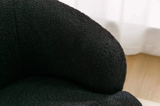 Teddy Fabric Swivel Accent Armchair Barrel Chair With Powder Coating Metal Ring-DTYStore