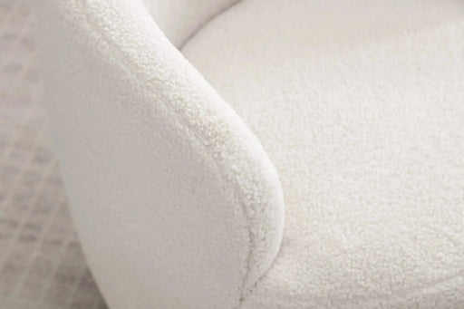 Teddy Fabric Swivel Accent Armchair Barrel Chair With Powder Coating Metal Ring-DTYStore