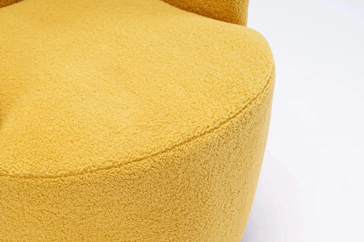 Teddy Fabric Swivel Accent Armchair Barrel Chair With Powder Coating Metal Ring-DTYStore