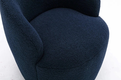 Teddy Fabric Swivel Accent Armchair Barrel Chair With Powder Coating Metal Ring-DTYStore