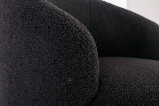 Teddy Fabric Swivel Accent Armchair Barrel Chair With Powder Coating Metal Ring-DTYStore