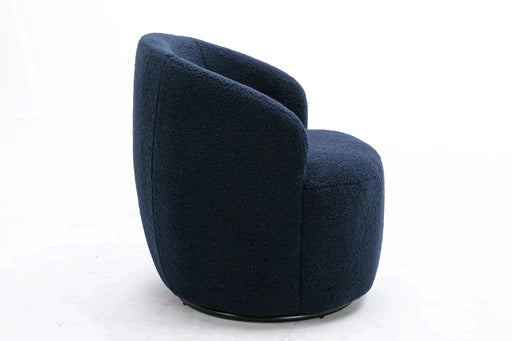 Teddy Fabric Swivel Accent Armchair Barrel Chair With Powder Coating Metal Ring-DTYStore