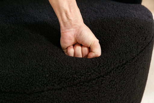 Teddy Fabric Swivel Accent Armchair Barrel Chair With Powder Coating Metal Ring-DTYStore