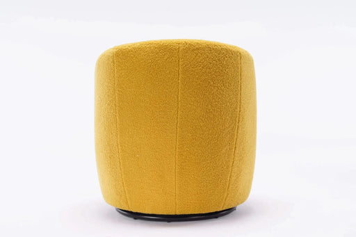 Teddy Fabric Swivel Accent Armchair Barrel Chair With Powder Coating Metal Ring-DTYStore
