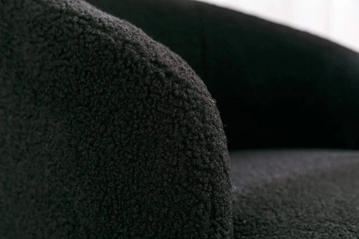 Teddy Fabric Swivel Accent Armchair Barrel Chair With Powder Coating Metal Ring-DTYStore