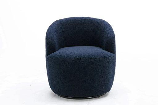 Teddy Fabric Swivel Accent Armchair Barrel Chair With Powder Coating Metal Ring-DTYStore