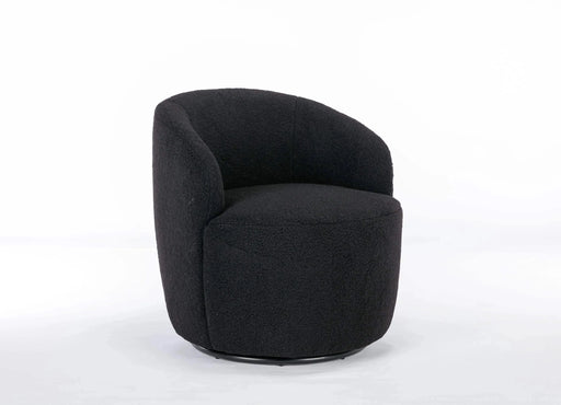 Teddy Fabric Swivel Accent Armchair Barrel Chair With Powder Coating Metal Ring-DTYStore