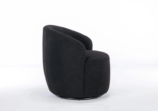 Teddy Fabric Swivel Accent Armchair Barrel Chair With Powder Coating Metal Ring-DTYStore