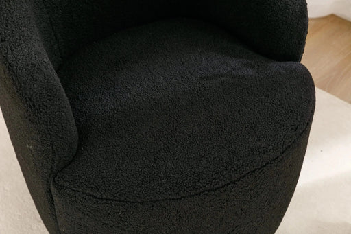 Teddy Fabric Swivel Accent Armchair Barrel Chair With Powder Coating Metal Ring-DTYStore